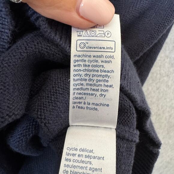 Tommy Hilfiger Quarter Zip Sweater Mens M Classic Preppy Academia Navy Nautical - Picture 10 of 11